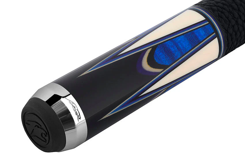 Predator Sang Lee 2-3 Black with Blue / Maple / Ebon / Purple / Ivorine Butterfly Points Limited Edition Pool Cue - Radial with Luxe Leather Wrap - Image 6