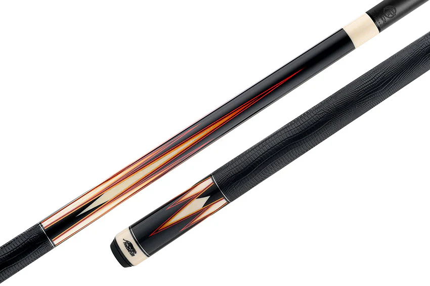 Predator Truesplice 16 Ebony Forearm with Red, Orange and Yellow Veneers Pool Cue with Lizard Wrap - Radial - Image 8