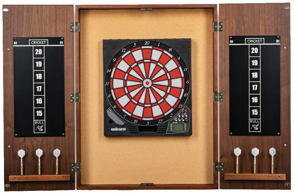 Presidential Billiards Dart Board Cabinet Pierce Walnut - Image 3