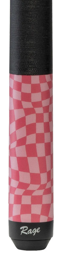 Rage RG09 Pool Cue with Pressed Nylon Wrap - Dark Fuchsia Warped Checkers - Image 2