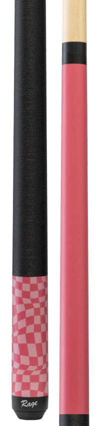 Rage RG09 Pool Cue with Pressed Nylon Wrap - Dark Fuchsia Warped Checkers - Image 3
