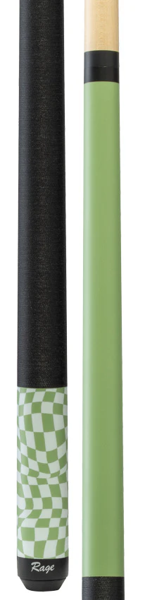Rage RG08 Pool Cue with Pressed Nylon Wrap - Lime Green Warped Checkers - Image 3