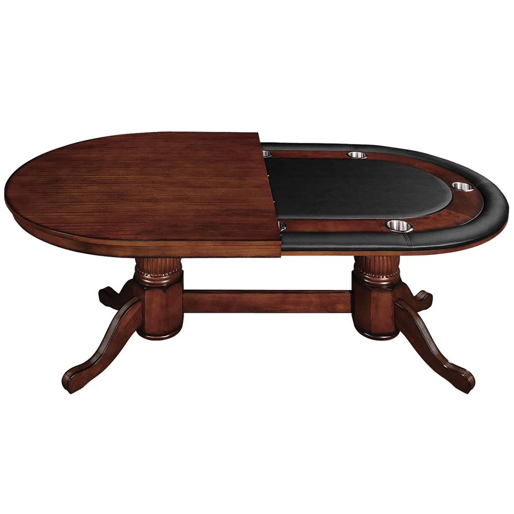 Ram Gameroom Poker Table with Dining Top 84" Chestnut - Image 3