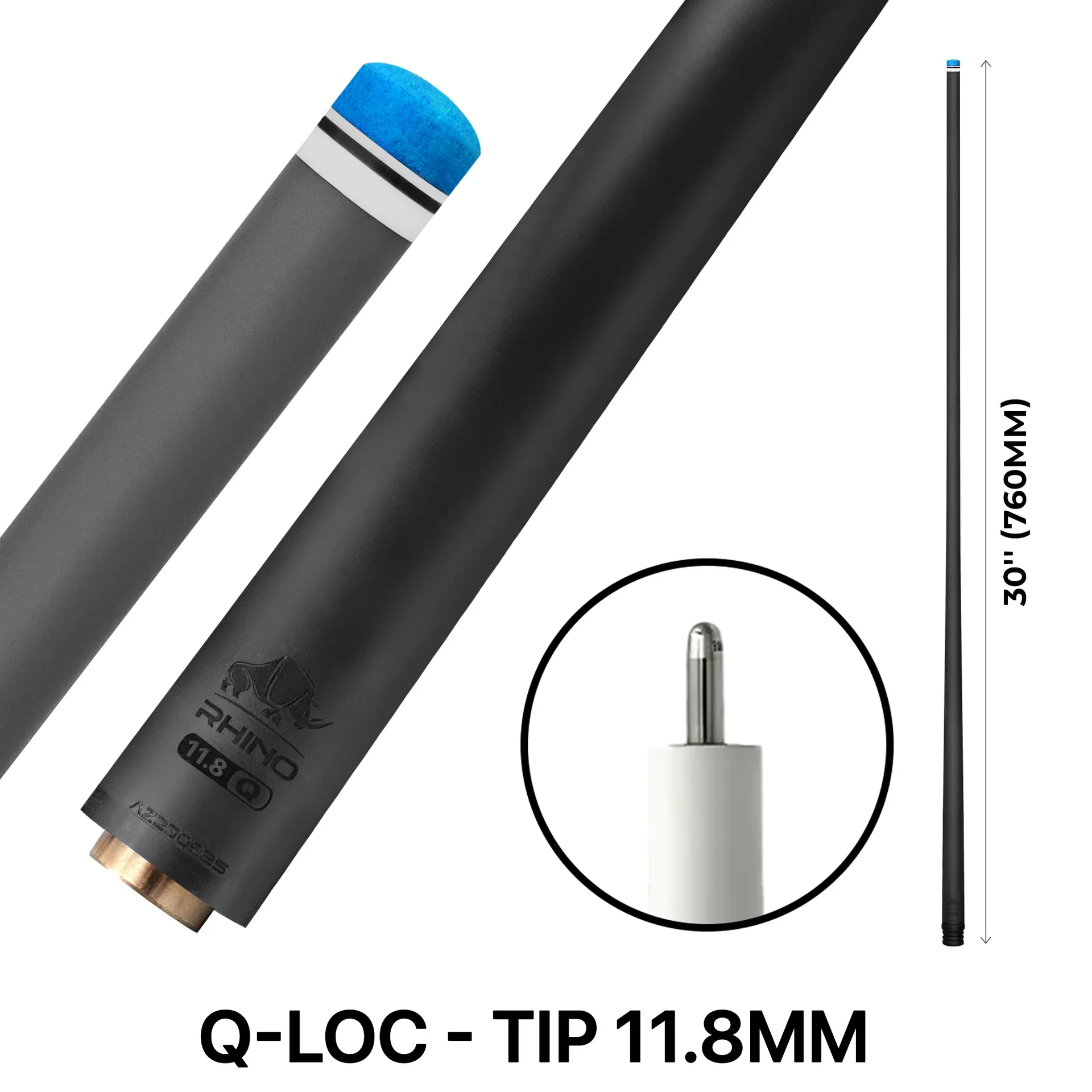 Rhino - 30" - Q-Loc Carbon Pool Cue Play Shaft - Image 2