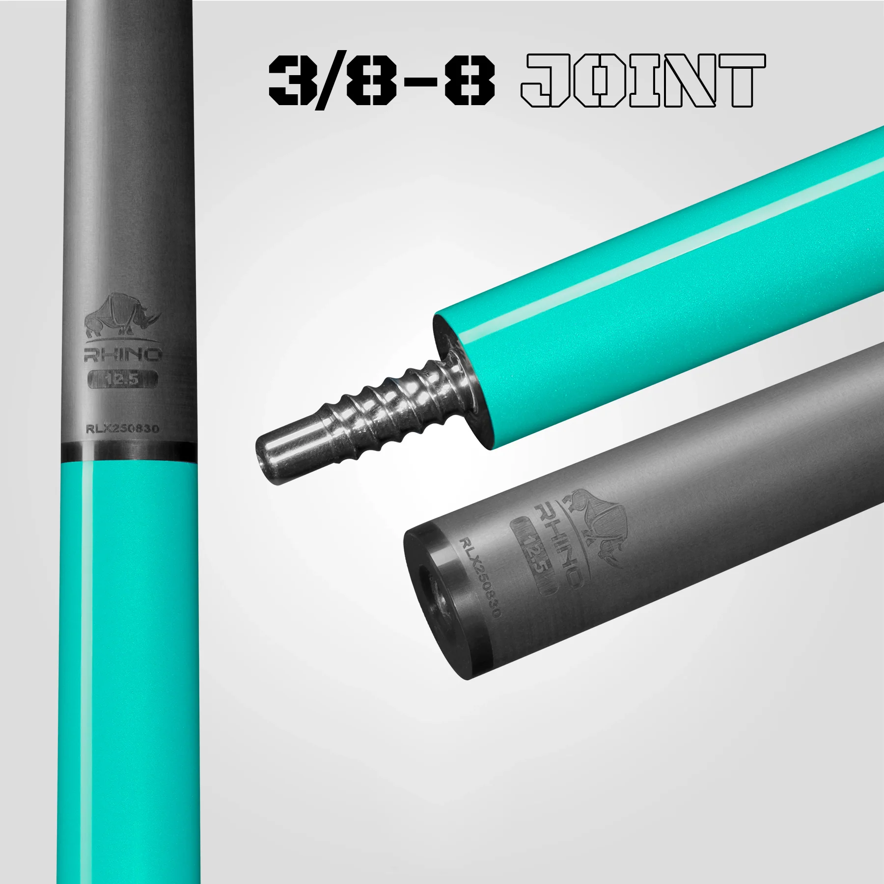 Rhino RCLUMSWTUR125 Luminax Series Pool Stick with Sport Wrap - Tropical Turquoise - Image 7