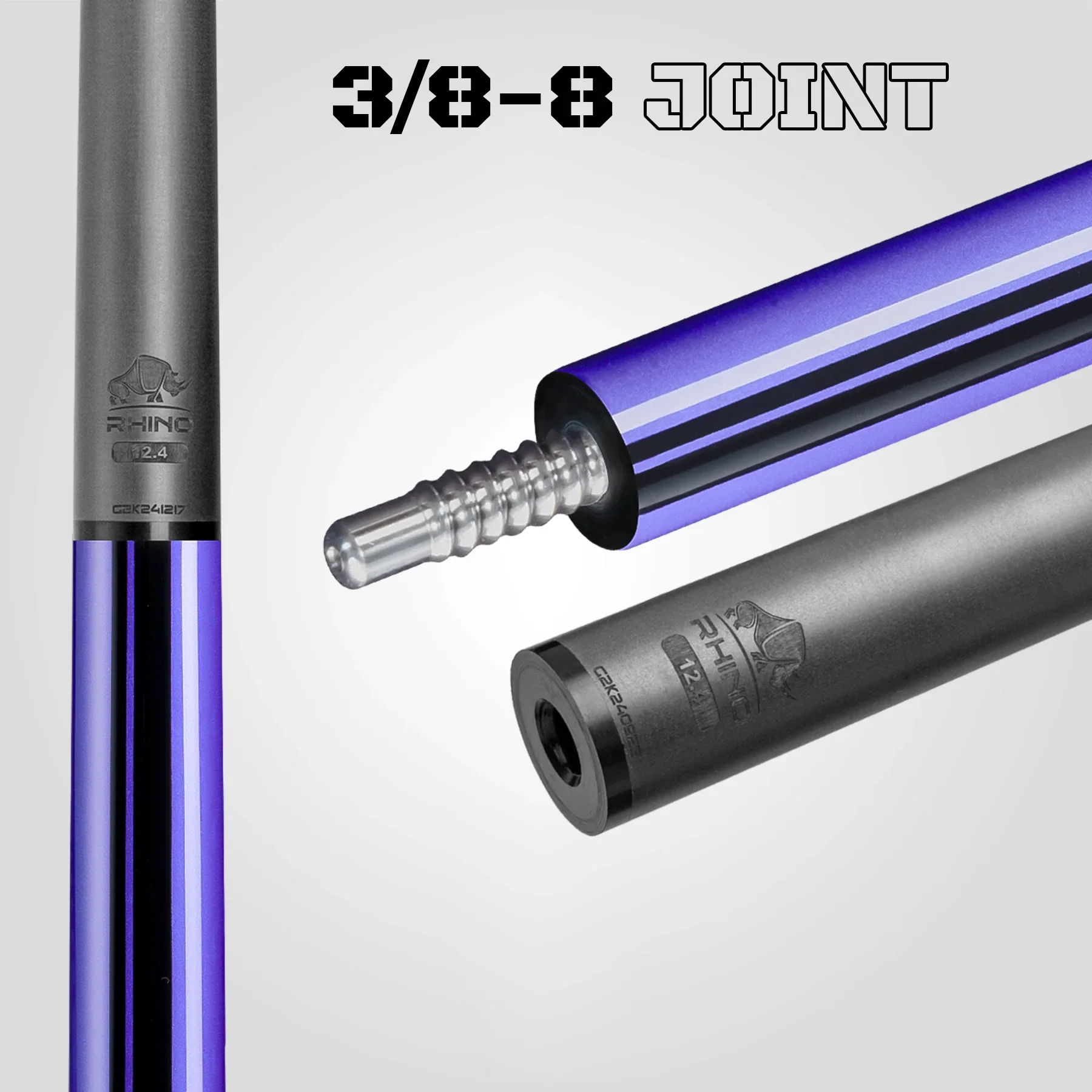 Rhino RCNEB2SWPU Nebula 2 Pool Cue with Sport Wrap - Amethyst Purple - Image 7