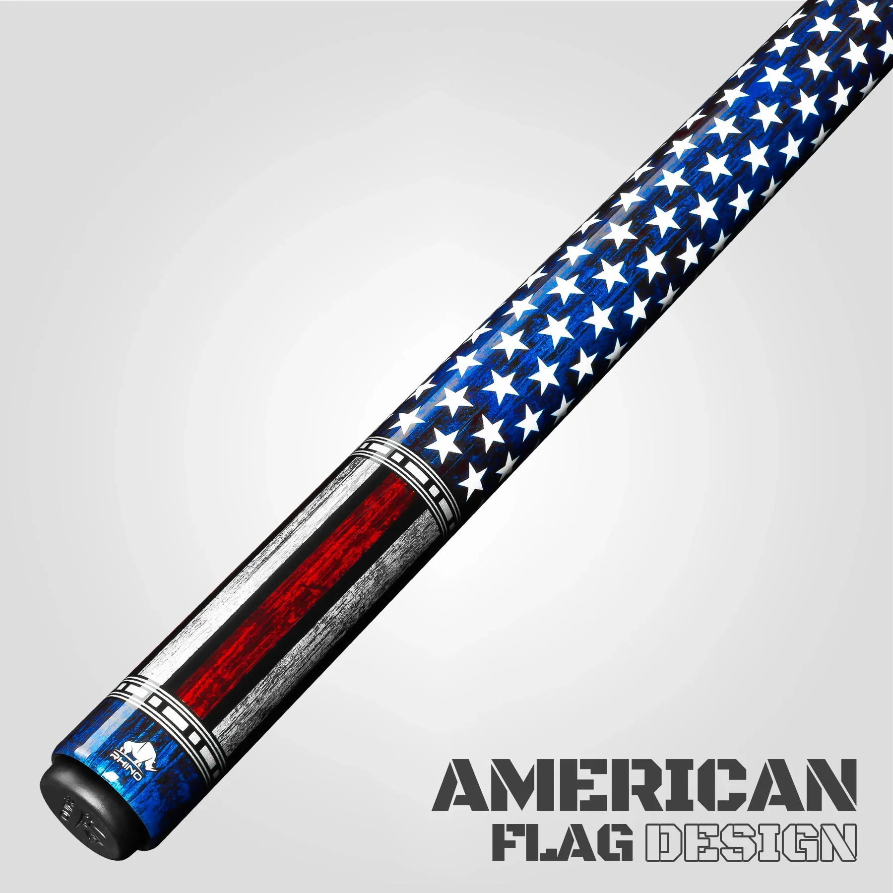 Rhino RCVOYUSA Voyager Series Carbon Pool Stick - No Wrap USA Flag with 12.5mm Carbon Shaft - Image 3