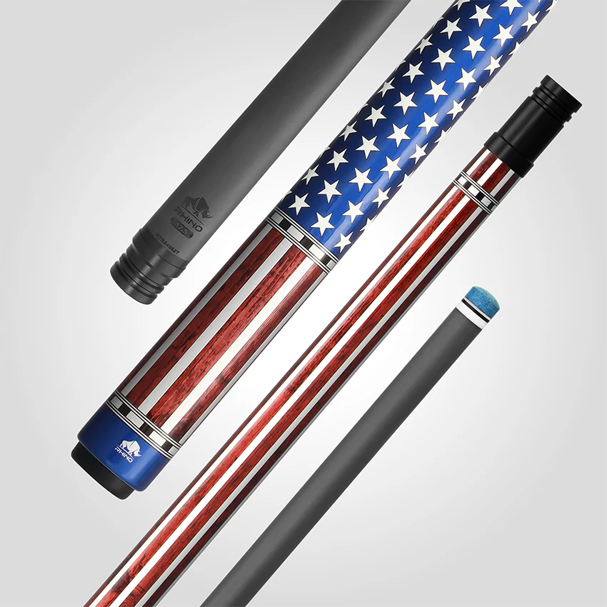 Rhino RCVOYUSA Voyager Series Carbon Pool Stick -3D Wrap USA Flag -DIS