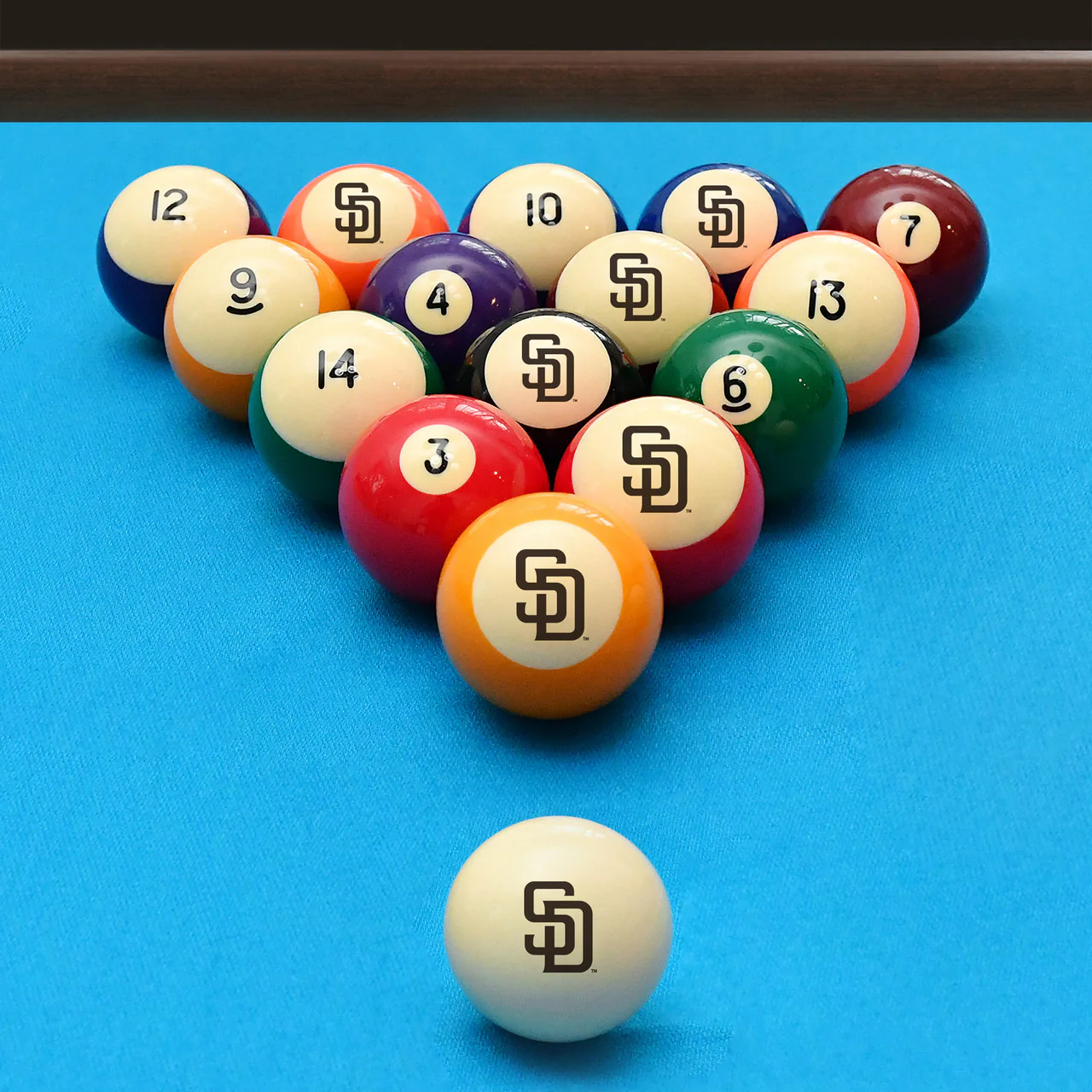 San Diego Padres Pool Balls - Retro Balls Set - Image 2