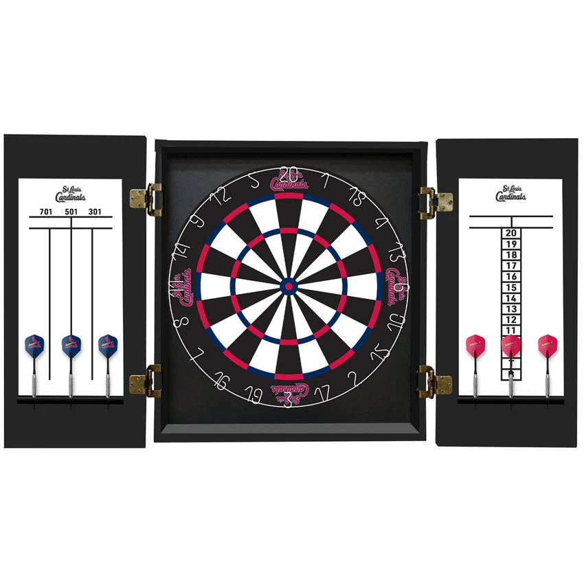 St. Louis Cardinals Dartboard Cabinet Set Fan's Choice - Image 2