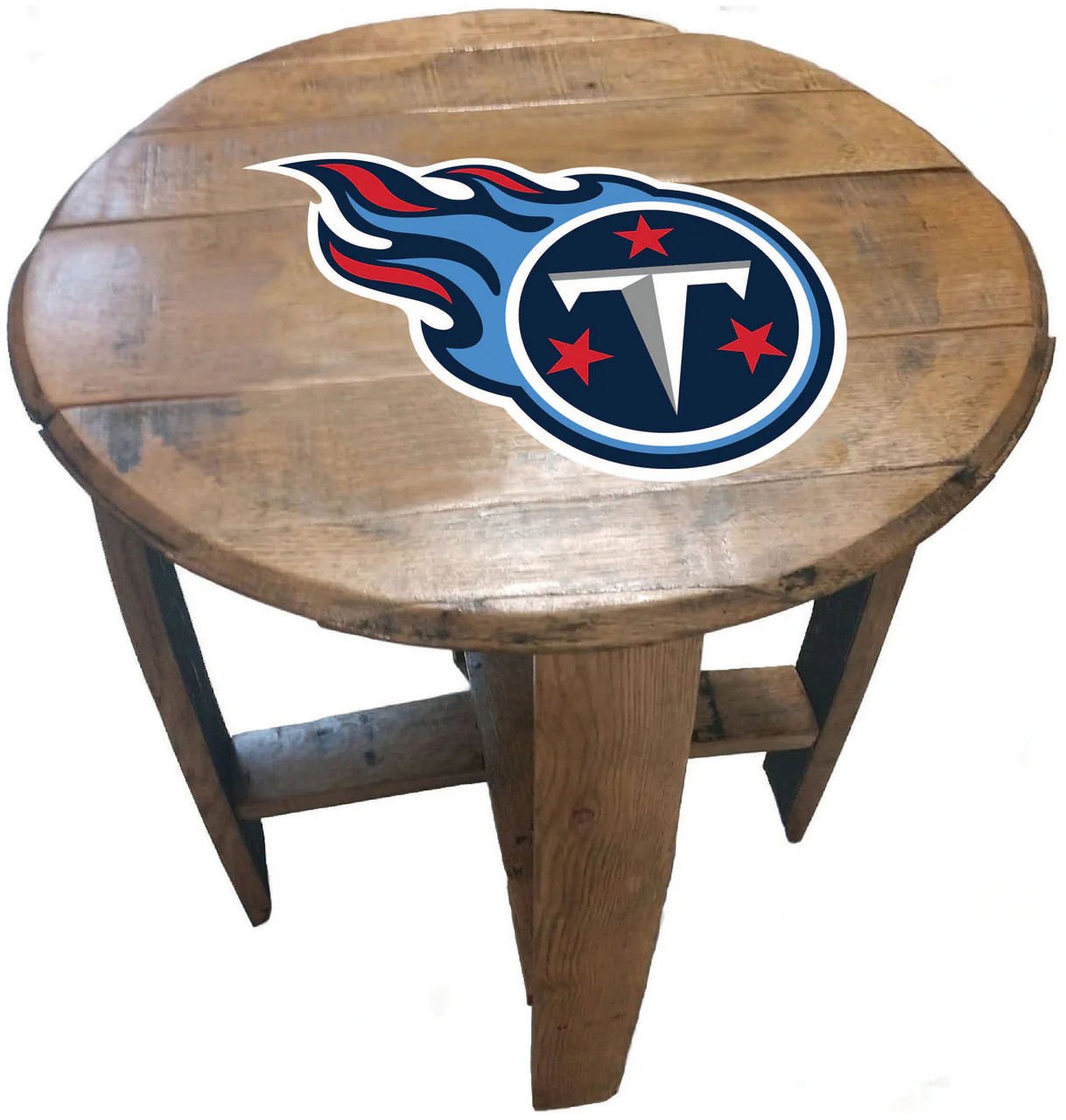Tennessee Titans Oak Barrel Table