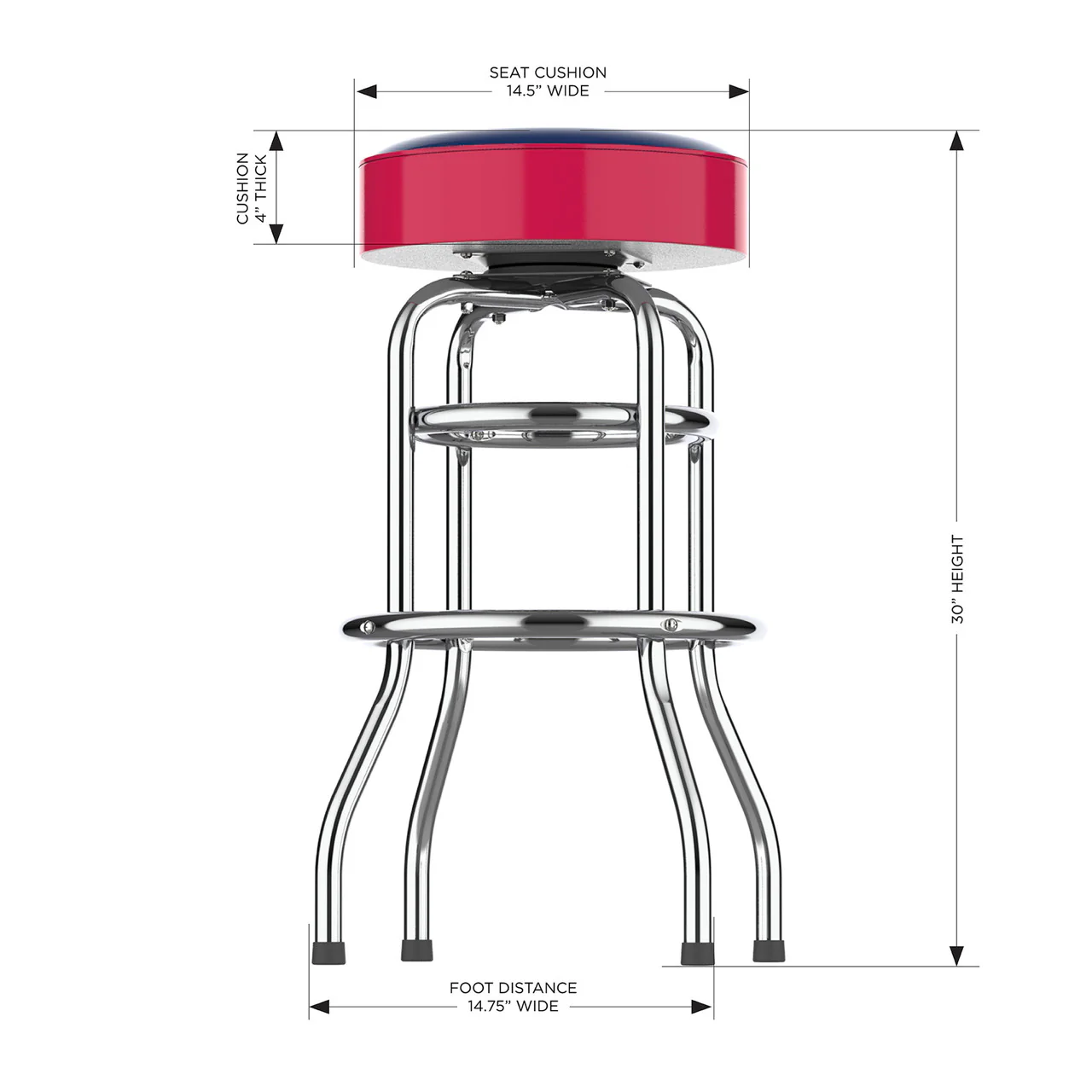 Toronto Blue Jays Bar Stool Chrome - Image 2