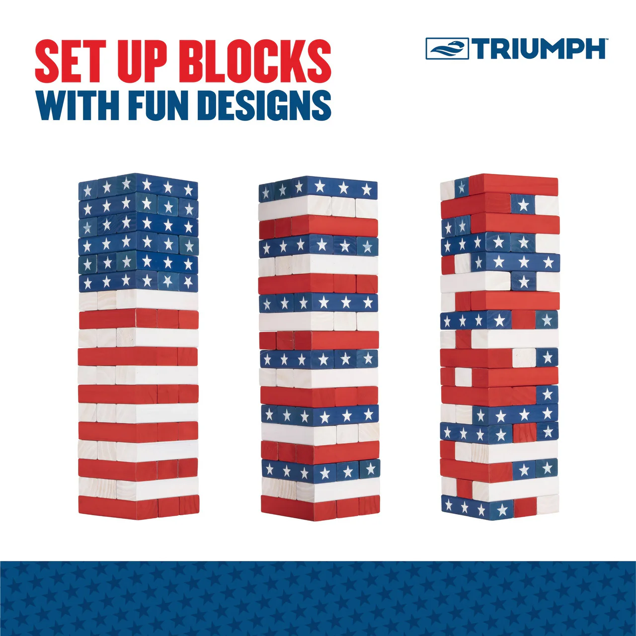 Triumph Patriotic Large Tumble Tower Set 6" - Image 3