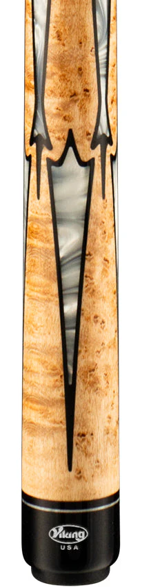 Viking MT0804 Motore Series Play Cue - Khaki-Stained Birdseye Maple with 40 Black and White Premium Pearl Inlays - Image 2
