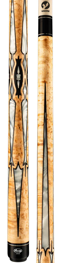 Viking MT0804 Motore Series Play Cue - Khaki-Stained Birdseye Maple with 40 Black and White Premium Pearl Inlays - Image 3