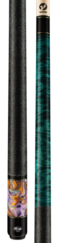 Viking Bedlam Series Cue - Teal Stain and Water Lily Premium Pearl - BE0308 - Image 3