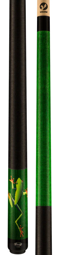 Viking DE0203 De-Cues Series Play Cue - Emerald Stained Northwood Maple with Tree Hugger Frog - Image 3