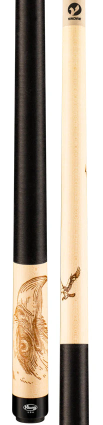 Viking DE0400 De-Cues Series Play Cue - Khaki-Stained Maple with Fire Branded Eagle - Image 3