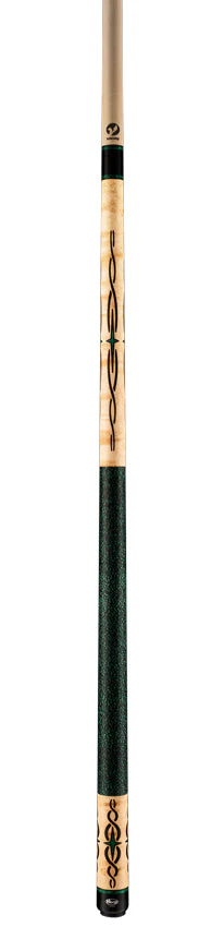 Viking HL0504 Helix Series Play Cue - Khaki-Stained Birdseye Maple with 80 Banded Malachite and Black Inlays - Image 4