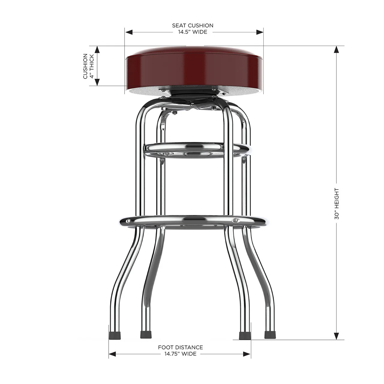 Washington Commanders Bar Stool Chrome - Image 2