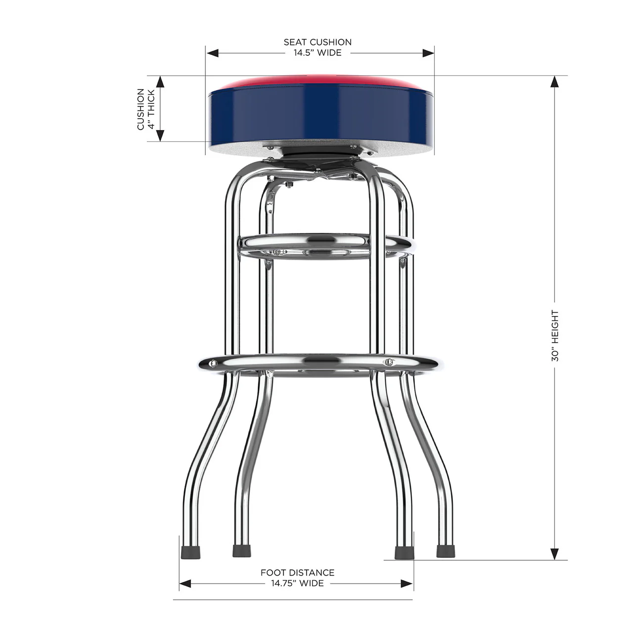 Washington Nationals Bar Stool Chrome - Image 2